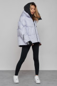 Купить Зимняя женская куртка модная с капюшоном фиолетового цвета 52306F, фото 23
