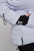 Купить Зимняя женская куртка модная с капюшоном фиолетового цвета 52306F, фото 6