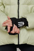 Купить Зимняя женская куртка модная с капюшоном салатового цвета 52306Sl, фото 10