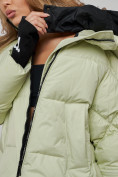 Купить Зимняя женская куртка модная с капюшоном салатового цвета 52306Sl, фото 11