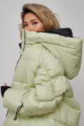 Купить Зимняя женская куртка модная с капюшоном салатового цвета 52306Sl, фото 17