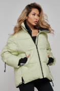 Купить Зимняя женская куртка модная с капюшоном салатового цвета 52306Sl, фото 18