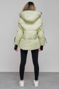 Купить Зимняя женская куртка модная с капюшоном салатового цвета 52306Sl, фото 4