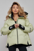 Купить Зимняя женская куртка модная с капюшоном салатового цвета 52306Sl, фото 5