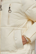 Купить Зимняя женская куртка модная с капюшоном бежевого цвета 52308B, фото 10