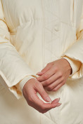 Купить Зимняя женская куртка модная с капюшоном бежевого цвета 52308B, фото 12