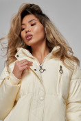 Купить Зимняя женская куртка модная с капюшоном бежевого цвета 52308B, фото 13