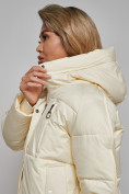 Купить Зимняя женская куртка модная с капюшоном бежевого цвета 52308B, фото 14