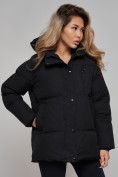 Купить Зимняя женская куртка модная с капюшоном черного цвета 52308Ch, фото 10