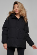 Купить Зимняя женская куртка модная с капюшоном черного цвета 52308Ch, фото 12