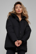 Купить Зимняя женская куртка модная с капюшоном черного цвета 52308Ch, фото 18