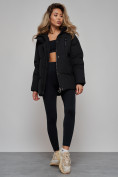 Купить Зимняя женская куртка модная с капюшоном черного цвета 52308Ch, фото 19