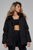 Купить Зимняя женская куртка модная с капюшоном черного цвета 52308Ch, фото 22