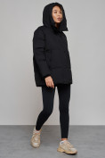 Купить Зимняя женская куртка модная с капюшоном черного цвета 52308Ch, фото 8