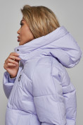 Купить Зимняя женская куртка модная с капюшоном фиолетового цвета 52308F, фото 14