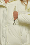 Купить Зимняя женская куртка модная с капюшоном светло-желтого цвета 52308SJ, фото 11