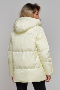 Купить Зимняя женская куртка модная с капюшоном светло-желтого цвета 52308SJ, фото 21