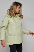 Купить Зимняя женская куртка модная с капюшоном салатового цвета 52308Sl, фото 10