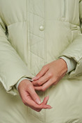 Купить Зимняя женская куртка модная с капюшоном салатового цвета 52308Sl, фото 13
