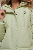 Купить Зимняя женская куртка модная с капюшоном салатового цвета 52308Sl, фото 14