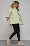 Купить Зимняя женская куртка модная с капюшоном салатового цвета 52308Sl, фото 19