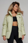 Купить Зимняя женская куртка модная с капюшоном салатового цвета 52308Sl, фото 22