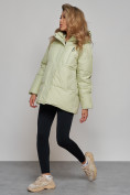 Купить Зимняя женская куртка модная с капюшоном салатового цвета 52308Sl, фото 3