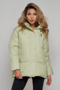 Купить Зимняя женская куртка модная с капюшоном салатового цвета 52308Sl, фото 5