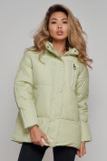 Купить Зимняя женская куртка модная с капюшоном салатового цвета 52308Sl, фото 9