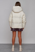 Купить Зимняя женская куртка модная с капюшоном бежевого цвета 52309B, фото 16
