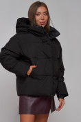 Купить Зимняя женская куртка модная с капюшоном черного цвета 52309Ch, фото 10
