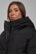 Купить Зимняя женская куртка модная с капюшоном черного цвета 52309Ch, фото 12