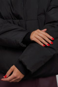 Купить Зимняя женская куртка модная с капюшоном черного цвета 52309Ch, фото 13