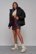 Купить Зимняя женская куртка модная с капюшоном черного цвета 52309Ch, фото 16