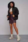 Купить Зимняя женская куртка модная с капюшоном черного цвета 52309Ch, фото 18