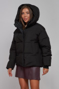 Купить Зимняя женская куртка модная с капюшоном черного цвета 52309Ch, фото 21