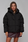 Купить Зимняя женская куртка модная с капюшоном черного цвета 52309Ch, фото 8