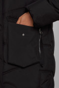 Купить Зимняя женская куртка модная с капюшоном черного цвета 52310Ch, фото 12