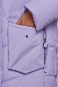 Купить Зимняя женская куртка модная с капюшоном фиолетового цвета 52310F, фото 14