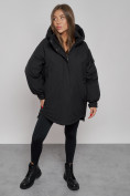Купить Зимняя женская куртка модная с капюшоном черного цвета 52311Ch, фото 10