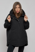 Купить Зимняя женская куртка модная с капюшоном черного цвета 52311Ch, фото 13