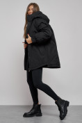 Купить Зимняя женская куртка модная с капюшоном черного цвета 52311Ch, фото 16