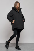 Купить Зимняя женская куртка модная с капюшоном черного цвета 52311Ch, фото 2