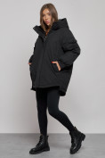 Купить Зимняя женская куртка модная с капюшоном черного цвета 52311Ch, фото 3