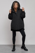 Купить Зимняя женская куртка модная с капюшоном черного цвета 52311Ch, фото 7