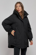 Купить Зимняя женская куртка модная с капюшоном черного цвета 52311Ch, фото 9