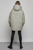 Купить Зимняя женская куртка модная с капюшоном салатового цвета 52311Sl, фото 4