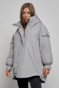 Купить Зимняя женская куртка модная с капюшоном серого цвета 52311Sr, фото 13