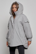 Купить Зимняя женская куртка модная с капюшоном серого цвета 52311Sr, фото 7