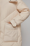 Купить Пальто утепленное молодежное зимнее женское бежевого цвета 52321B, фото 12
